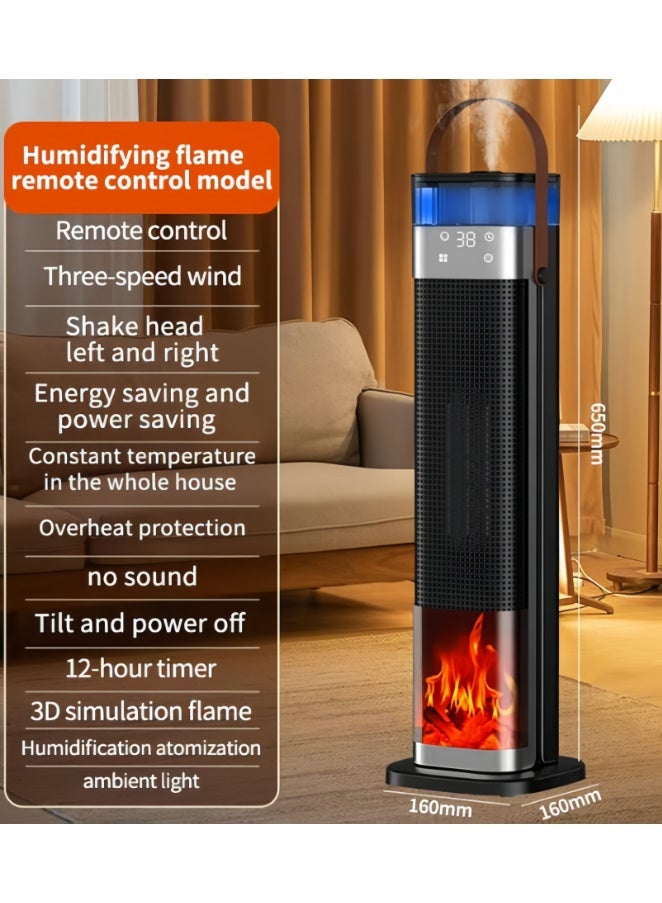 Space Heaters for Indoor Use, Portable Space Heater with Humidifier/Ambient Light, Family-Safe Electric Heaters with Thermostat,12H Timer,70°Oscillation,Ultra-Quiet for Home Office (NBJY-HQ-30) - Image 3